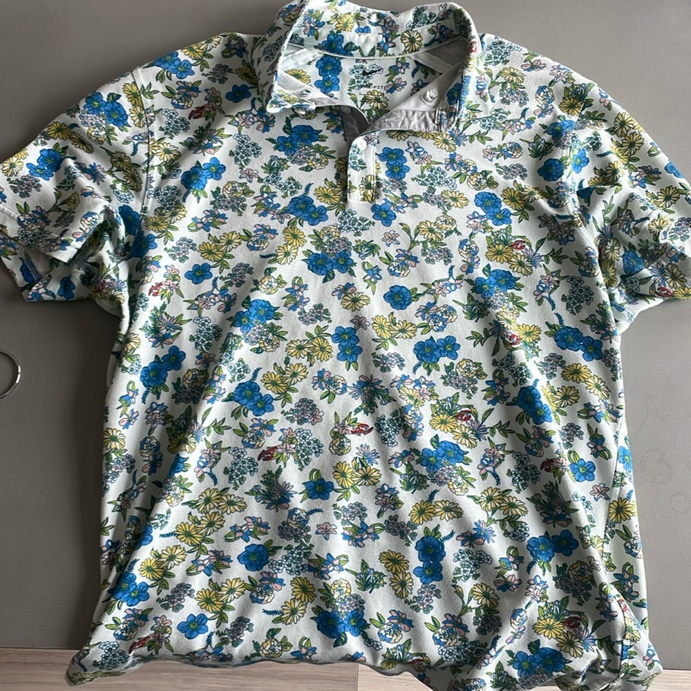 Nike Dri Fit golf polo floral
